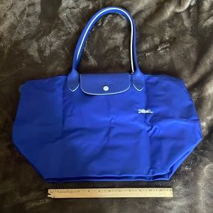 Longchamp blue medium nylon shoulder tote foldable
